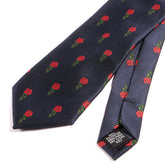 Blue Gentleman Rose Flower Pattern 7cm Ply Tie - Tie Doctor